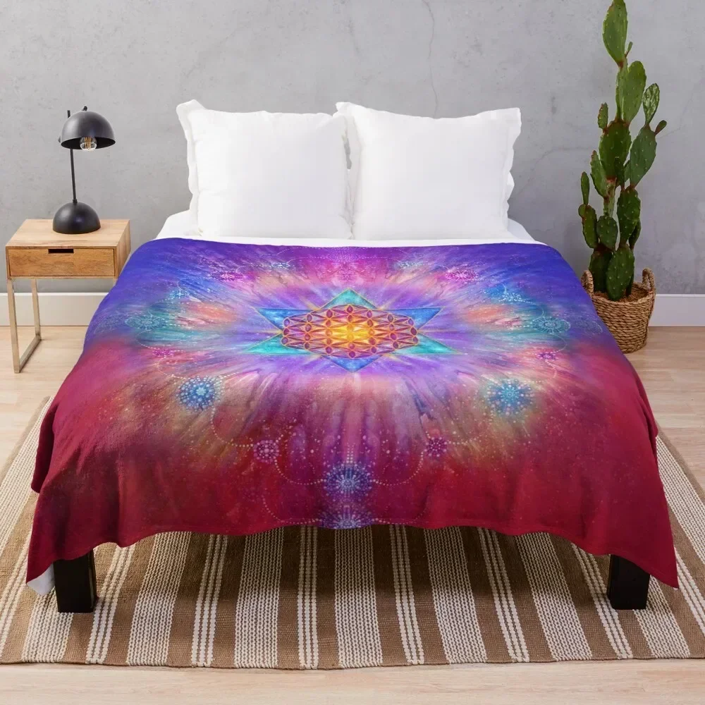 

Star - Flower of Life Throw Blanket Soft Breathable Blanket for Night Sleeping