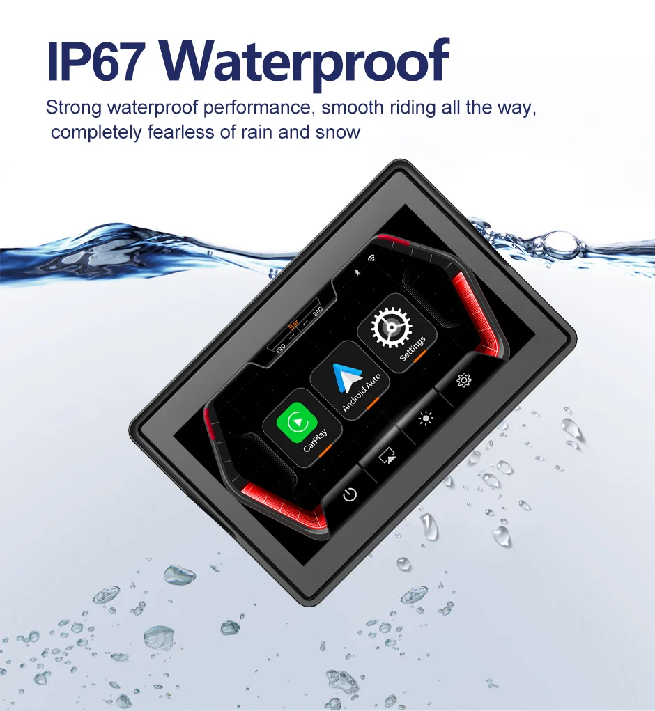 F92 المحمولة CarPlay شاشة تعمل باللمس أندرويد السيارات نظام تحديد المواقع دراجة نارية الملاحة عرض BT واي فاي 5.0 بوصة لوحة القيادة الرقمية للدراجات النارية #3