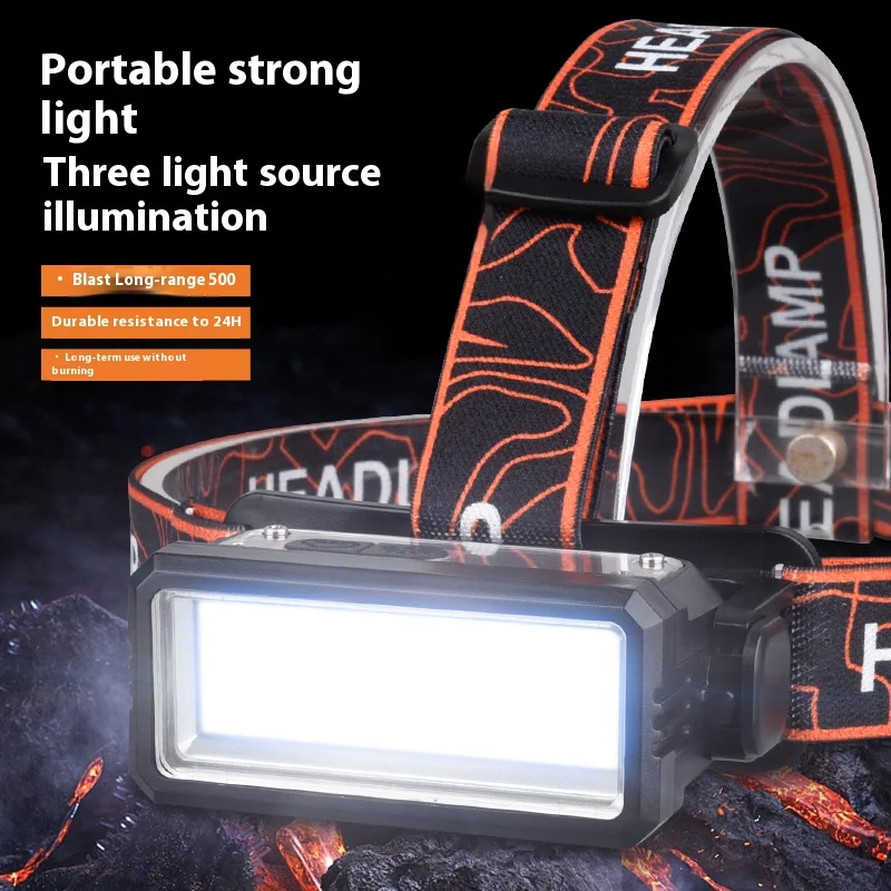 COB LED Work Headlamp High Powerful Sensor Headlight Type-C Rechargeable Torch Waterproof Camping Fishing Search Lantern