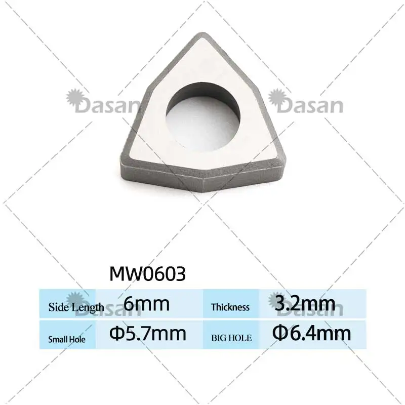 10 Chiếc Carbide Cập Miếng Lót MW0603 Adapter Carbide Lưỡi Dao Đệm Tiện Bằng Máy CNC Phụ Kiện Dụng Cụ Mài Dao