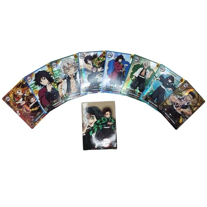 50pcs Anime Demon Slayer Card Tanjirou Nezuko Dragon Ball Kimetsu No Yaiba Shining Cards Game Collection Children Toys Gift