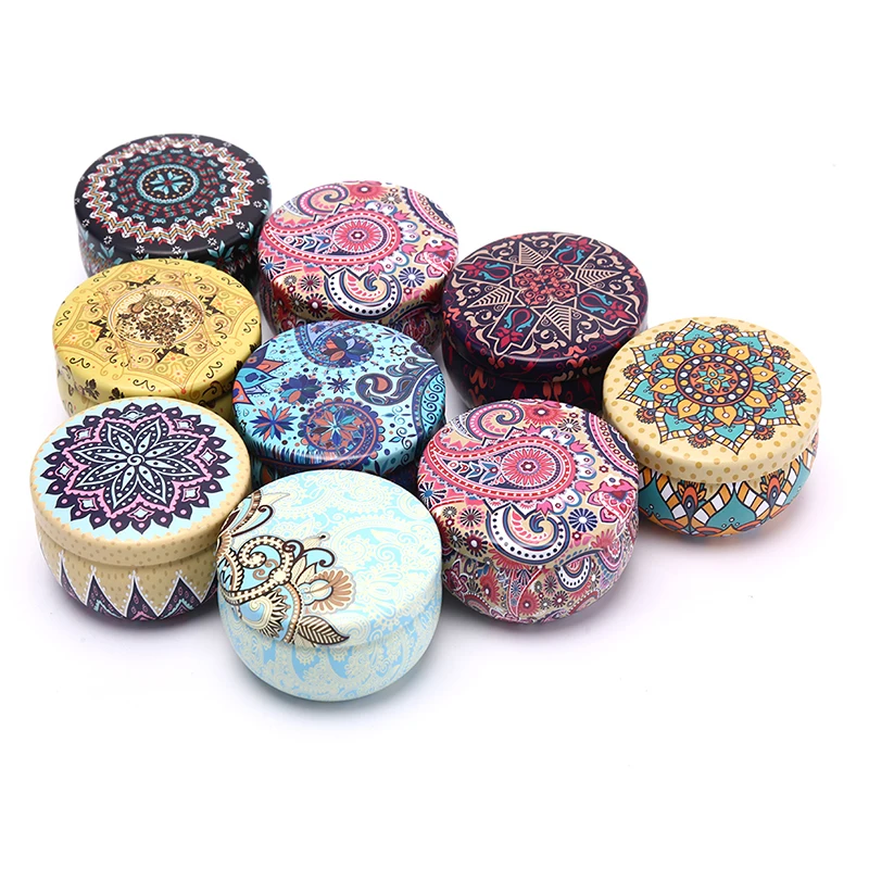 1PCS Retro Floral Tin Can Lovely Mini Gift Jewelry Tin Box Cookie Candy Tea Storage Box Candy Gift Case