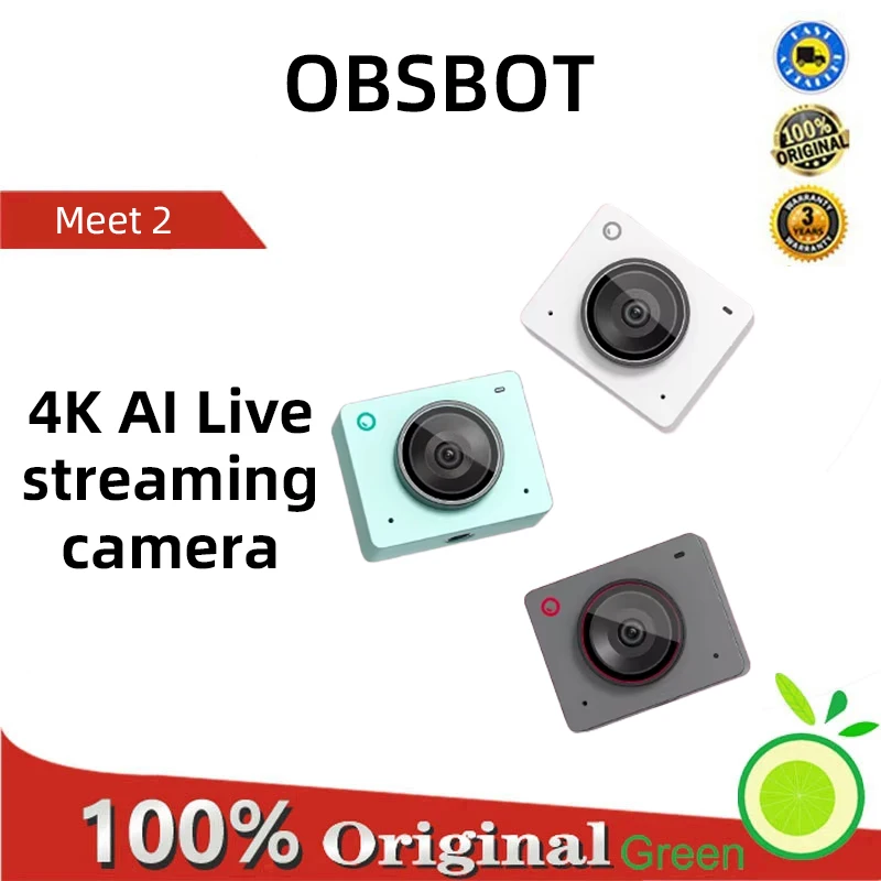 

OBSBOT Meet 2-4K Webcam for PC with 1/2" Sensor, AI Framing & Autofocus, Beauty Mode, Lightweight, HDR, Webcam with Microphone,