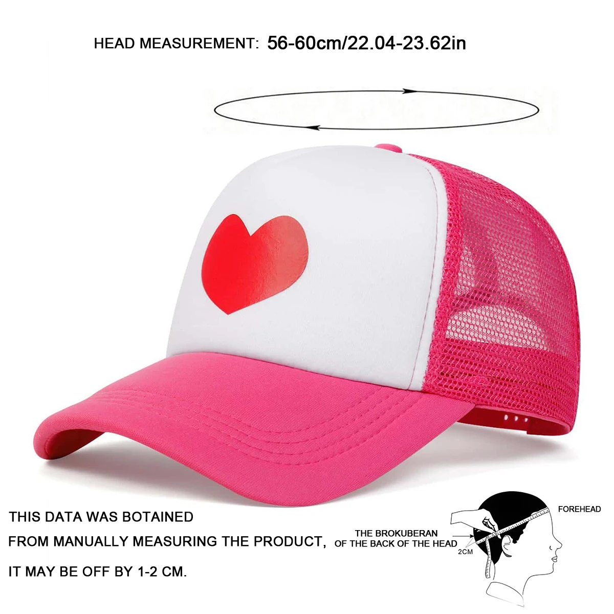 Unisex Love Printing Rose Red Baseball Net Caps Spring and Summer Outdoor Adjustable Casual Hats Sunscreen Hat