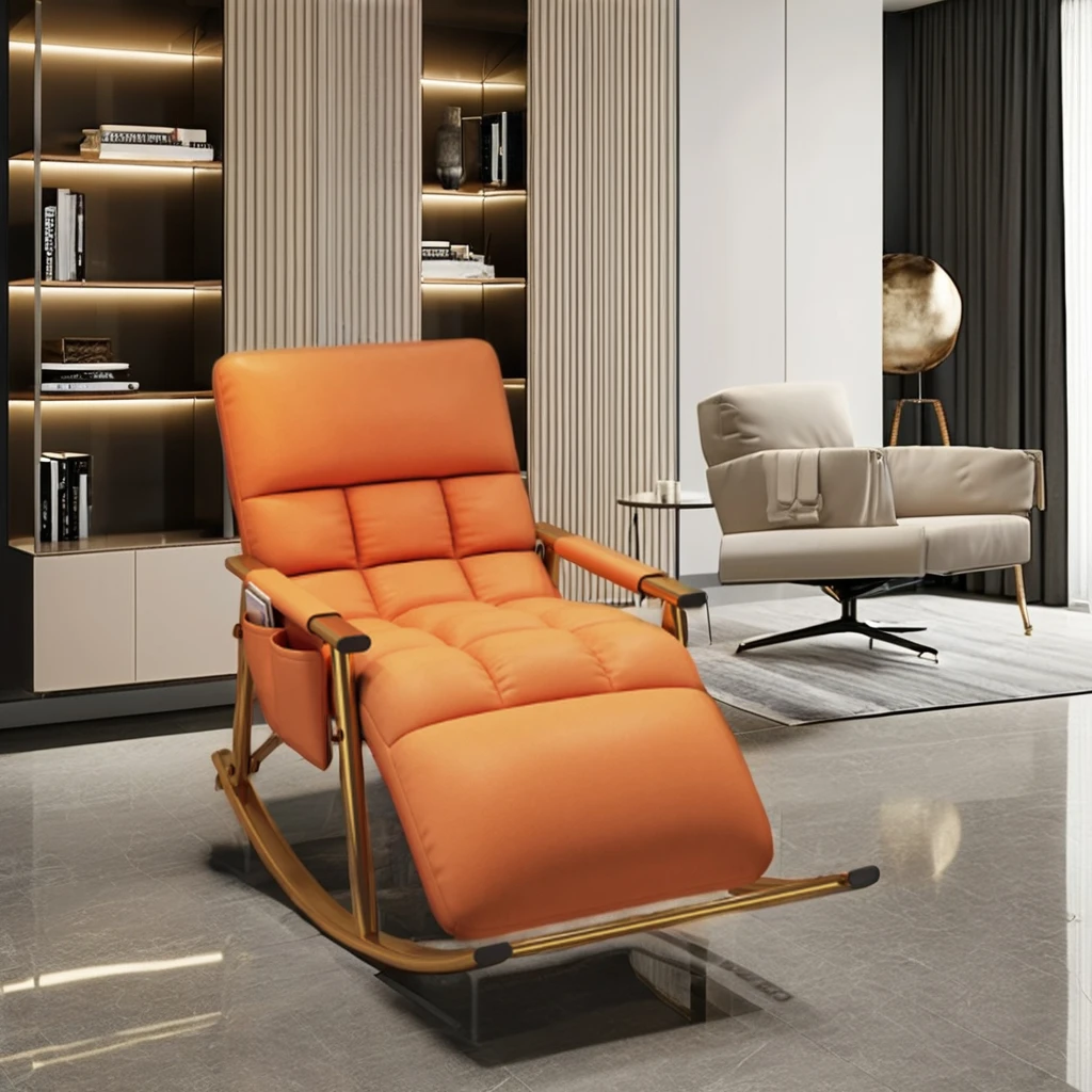 

Modern Leisure Living Room Rocking Chair Comfortable Metal Frame Wholesale Bedroom Furniture-Chaise Lounge Can Foldpromote sal