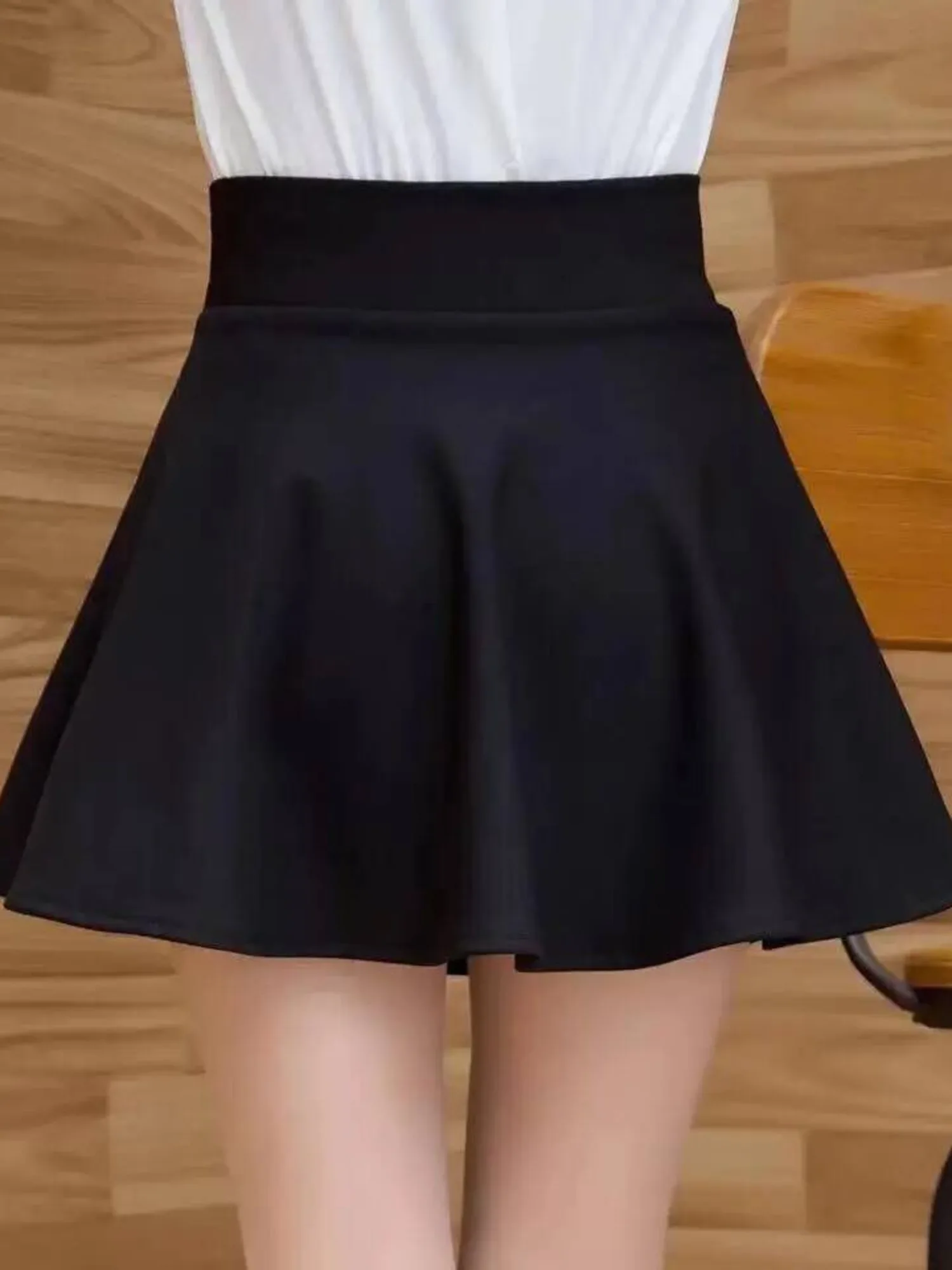 Effen kleur midi-rok met hoge taille voor dames, elegante vloeiende prestatierok voor moderne danspodiumkleding of ballroomoefeningen