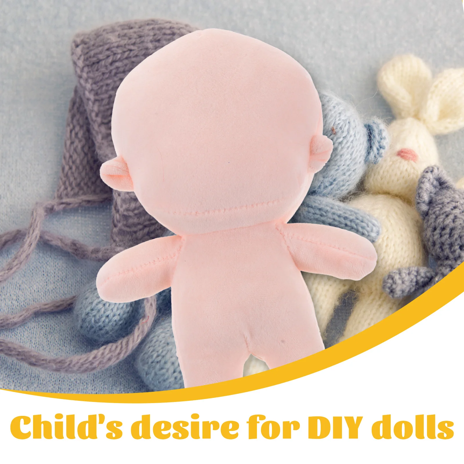 20cm DIY Plush Normal/Fat Cotton Handmade Plush Baby Body NO Attribute Kits Blank Unembroidery Plush Dolls Girls Gifts