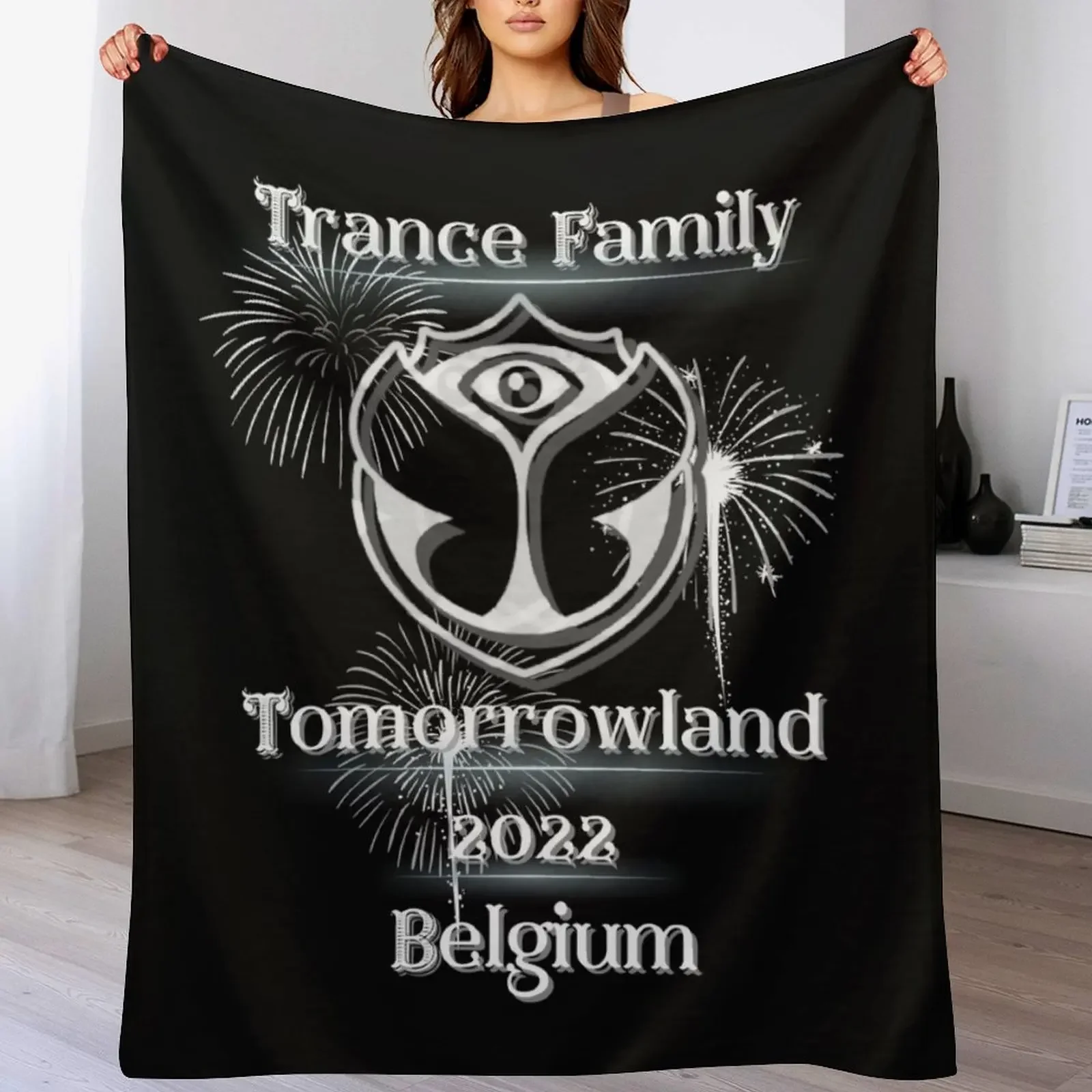 

Trance Family.Tomorrowland 2022 Belgium.White Throw Blanket Machine Washable Soft Warm Blanket