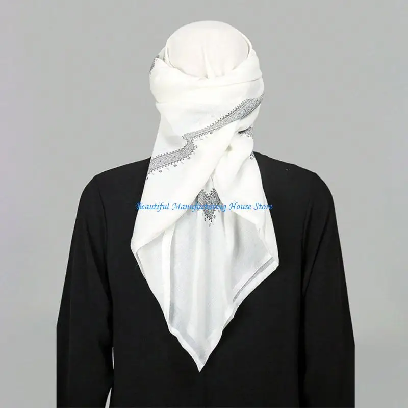 E56A في الهواء الطلق للجنسين الحجاب البوهيمي طباعة باندانا بيزلي نمط مربع لكل يوم مريح #5