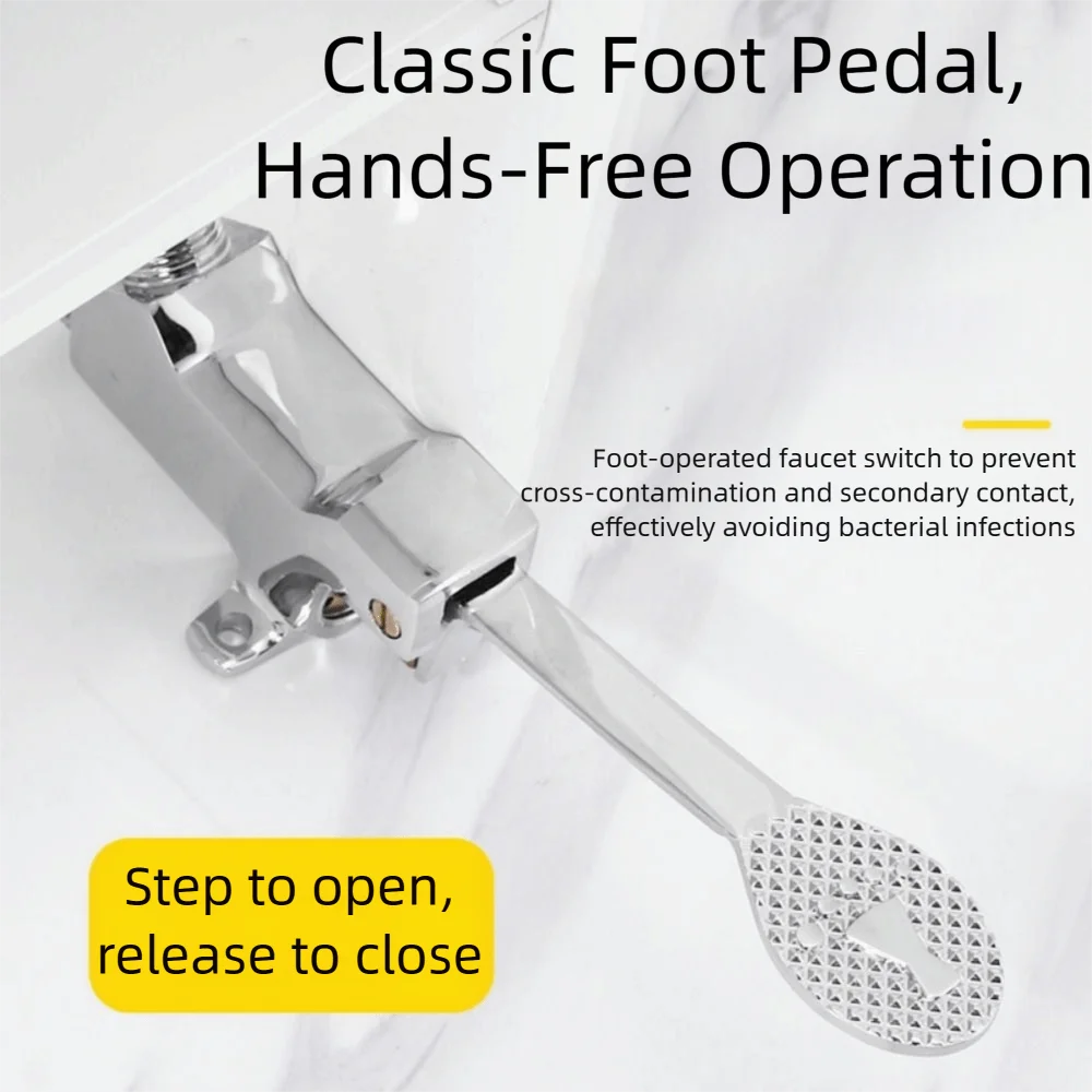 

Foot Operated Foot Control Valve Versatile Long Handle Pedal Water Faucet Control Switch Easy Installation Copper