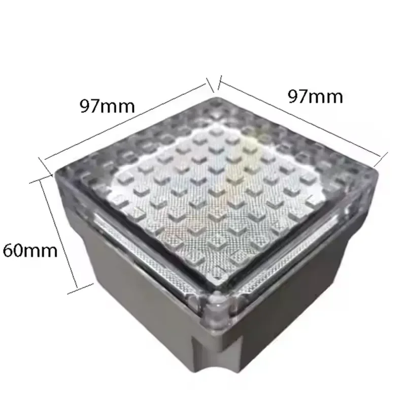 97x97x60mm Solar Floor Tile Light IP68 Waterproof Cast Aluminum Garden Lighting with Automatic Switch for Outdoor Pathway