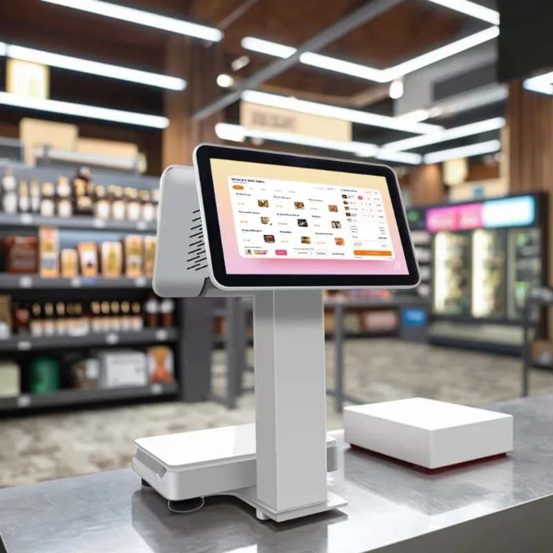 Mesin POS All-in-One Ultra Tipis 15,6 Inci Win10/11/Android/Linux Layar Ganda, Kios Pembayaran, Timbangan POS