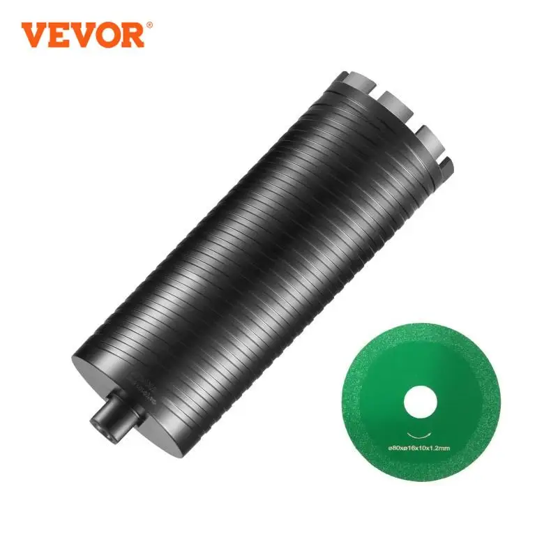 VEVOR Core Drill Bit Wet/Dry Diamond Core Drill Bits for Brick and Block Concrete Core Drill Bit Pilot Bit Adapter and Saw Blade