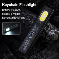 Warsun LED Multi-functional Flashlight Type-C Rechargeable 550Lm Portable Mini Torch Light Pocket Lantern Flood Work Light