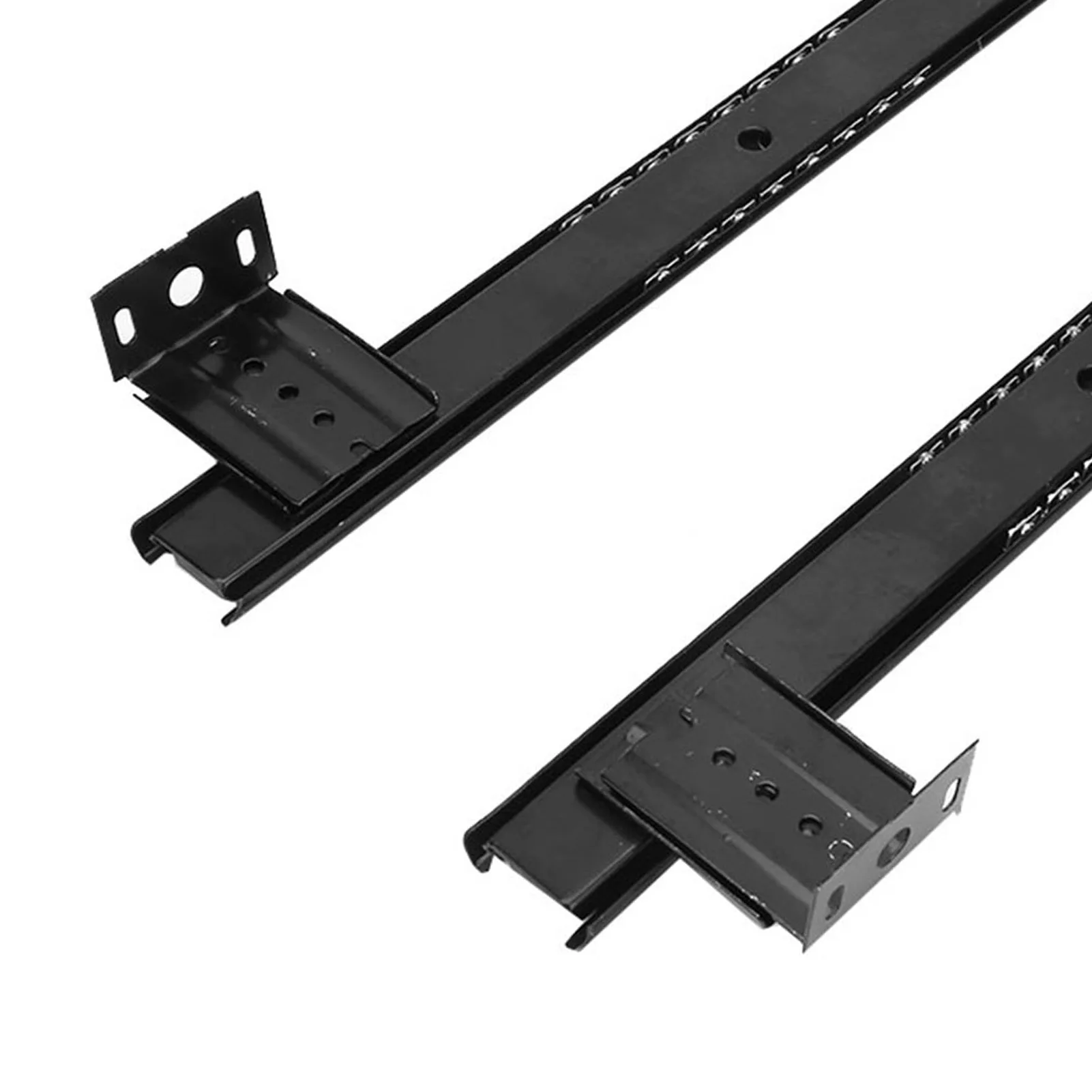 2Pcs Thickened Cold Rolled Steel Computer Desk Keyboard Slide Rail Bracket(black)