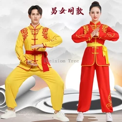 2024 unisex chinese ethnic kungfu performance costume dragon lion dance performance wushu set gorgeous wing chun exercise suit
