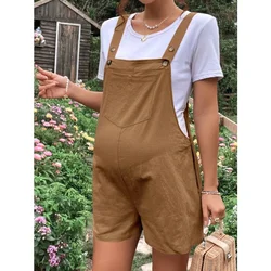 Zwangerschaps Jumpsuits Knielengte Plus Size Zwangere Vrouw Rompertjes Zwangerschap Overalls Katoenen Kleding Zomer Mode 2024 Nieuw