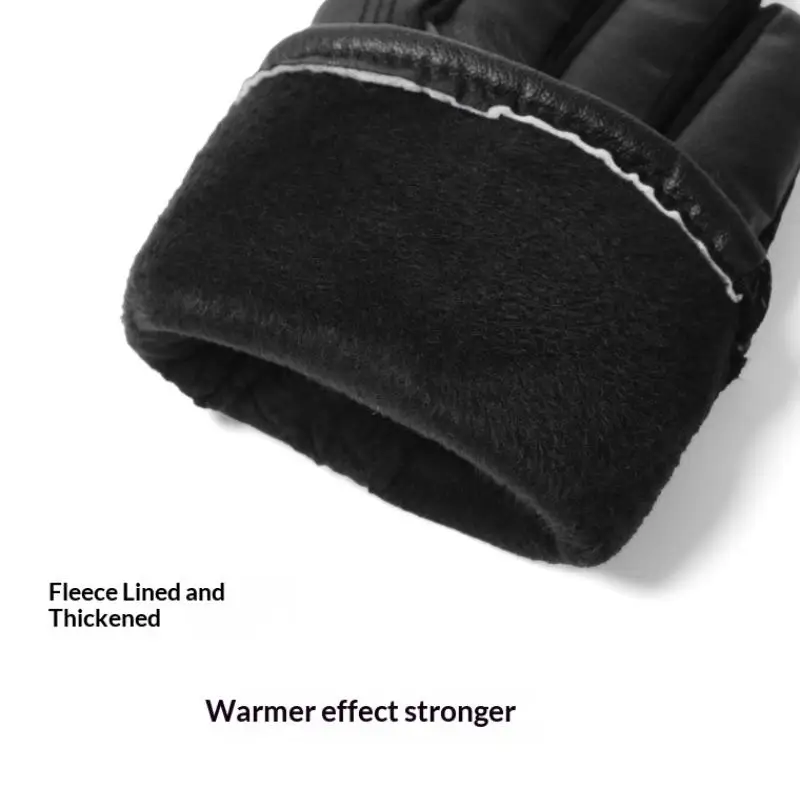 Herren-Winterhandschuh, verdickt, mit Fleece gefüttert, Touchscreen-fähig, wasserdicht, winddicht, kältebeständig, für Motorradfahren, Outdoor-Skifahren. – Detail 11