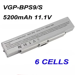 VGP-BPS9/S VGP-BPS9A/S VGP-BPL9 6cell 5200mAh 11.1V Laptop Battery For Sony VAIO VGN-CR13G VGN-CR190 VGN-CR20 VGN-CR33