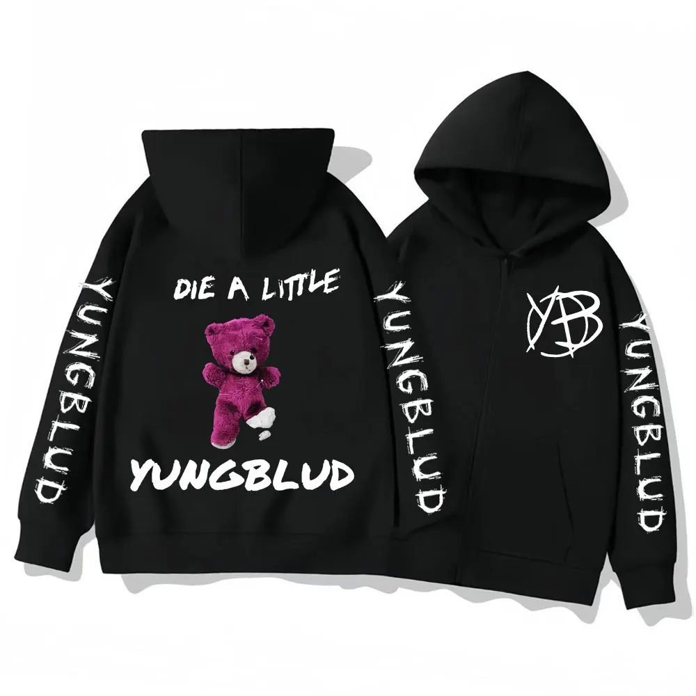 

Singer Yungblud Die A Little Zipper Hoodies Rock Hip Hop Zip Up Hooded Sweatshirts Men Women Clothing Fashion Vintage Pullovers