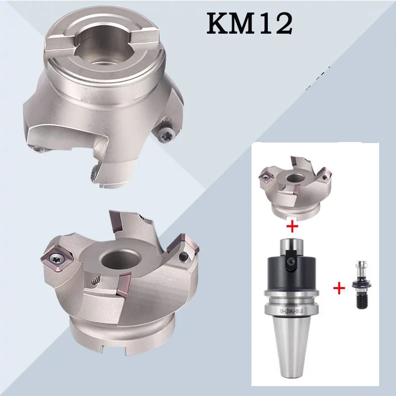 

KM12-50/63/80/100/125/160 45 degree Face Milling Cutter head SEKT Carbide Insert SEKT1204 for FMB22 FMB Tool Holder bracket tool