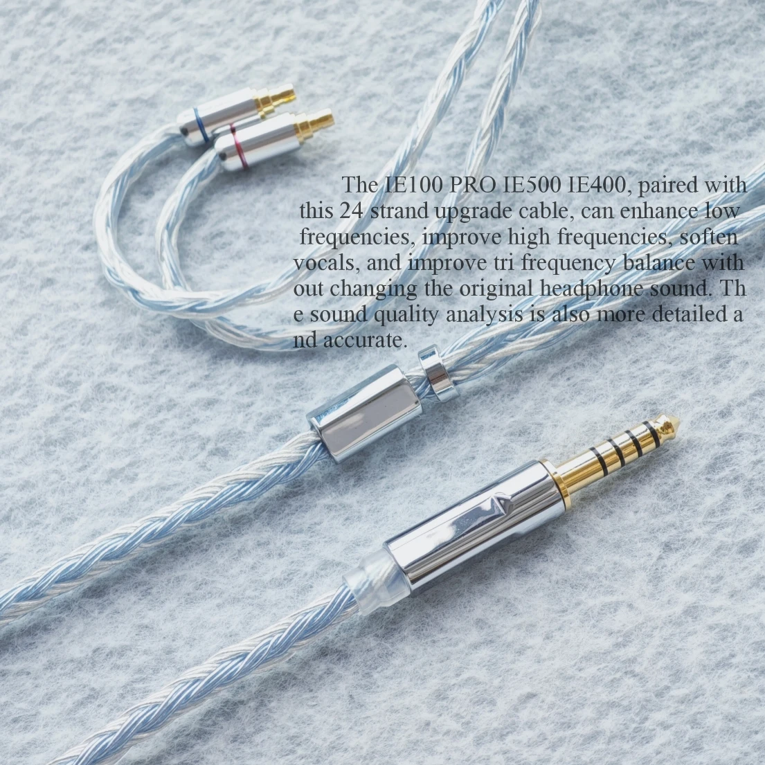 24 الأساسية كابل Sennheiser IE100 برو IE500pro IE400 OCC سماعات متوازنة الفضة مطلي ترقية 4.4 مللي متر التوازن 2.5 3.5 مللي متر مع هيئة التصنيع العسكري