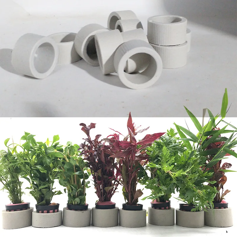 Aquarium Decoration Ceramic Ring, Fish Tank Plant Fixing Pot, Polka Aquatic Plants, Potted Planting Cup, Aquarium Accessories