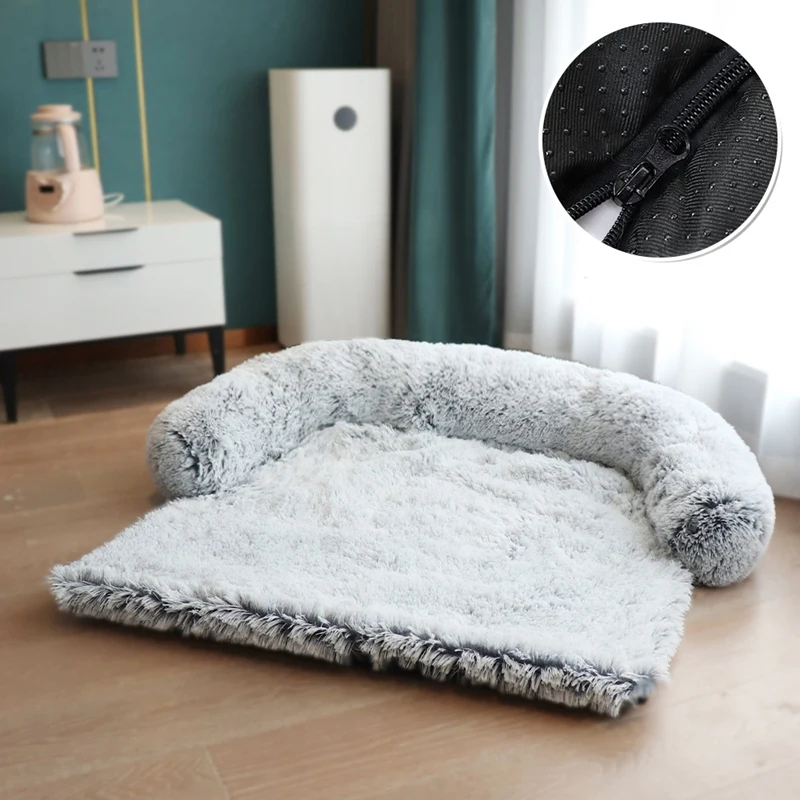 

Dog Bed Soft Plush Dog Mat For Sofa Couch Pet Furniture Protector With Washable Cover , Blanket Cushion Kennel