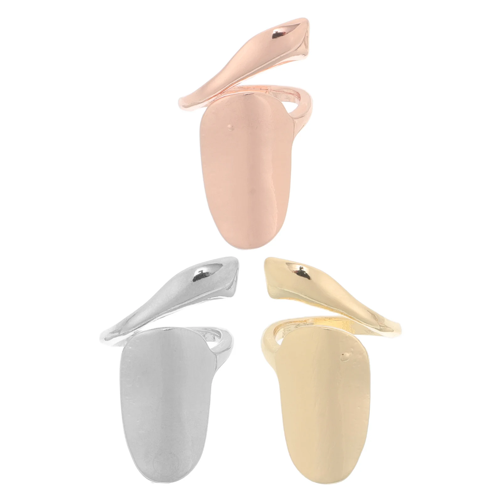 

3pcs Nail Rings Alloy Tip Claw Fingertip Rings for Women Extended Design Slender Look Versatile Occasions Party Wedding Nail