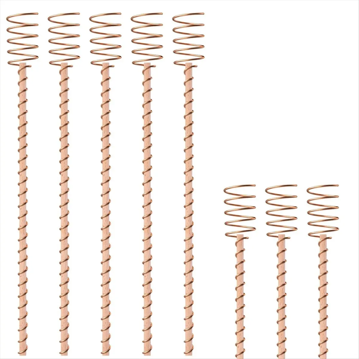 ABCD 8 Pack 13.5inch Electroculture Plant Stakes, Long CopperGarden Stakes, Electroculture Copper Coil Antennas for Growing
