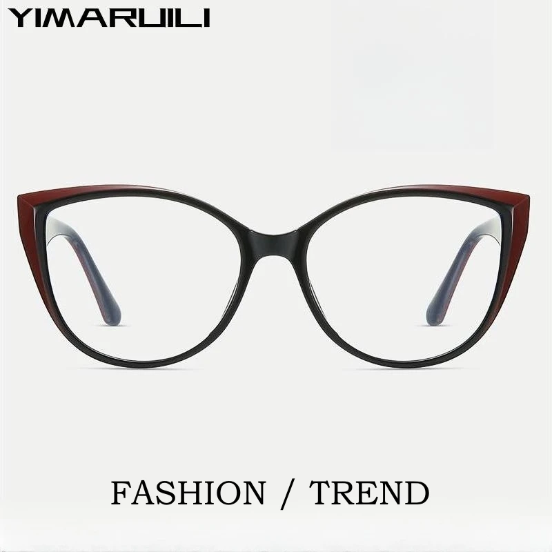 

YIMARUILI New Fashion TR90 Butterfly Eyewear Blu-ray Blocking Retro Round Optical Prescription Cat Eye Glasses Frame Women 87224