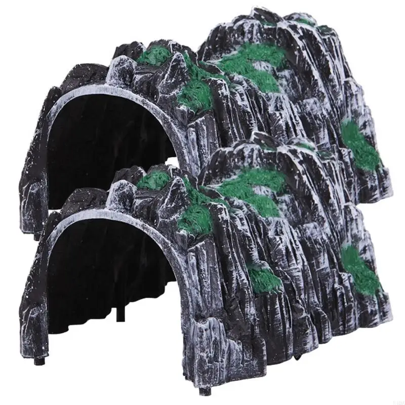 

54DA 2PCS Simulation Stone Cave Train Tunnel Landscape Model Accessory For Toy Railroad And Car Track Landscape Decoration