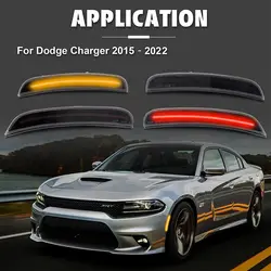 4Pcs Front Rear Bumper LED Side Marker Light Smoked Lens Car Lamp For Dodge Charger 2015 2016 2017 2018 2019 2020 2021 2022 2023