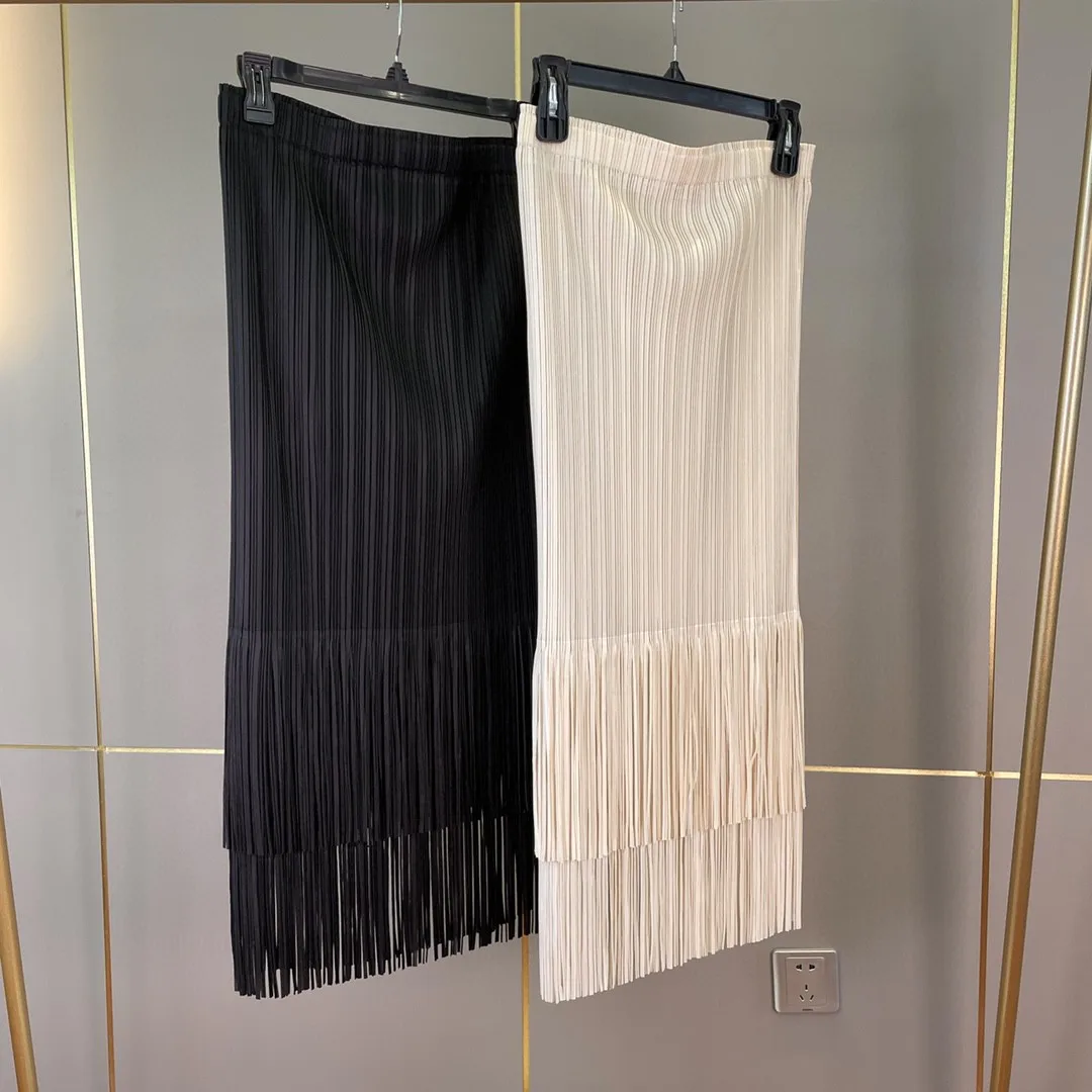 

Fringe dress half skirt women's clothing harajuku Slim Fit korean style clothes pleated black skirt