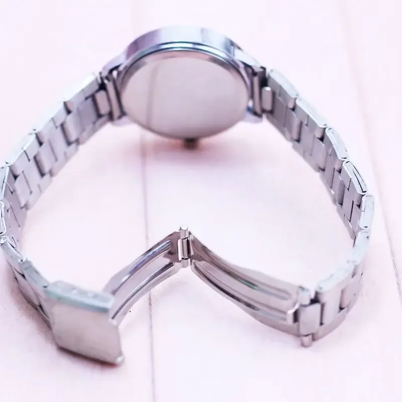 Novas crianças meninos meninas relógios de aço inoxidável estudantes quartzo adulto relógio presente aniversário relojes montres kol kaati