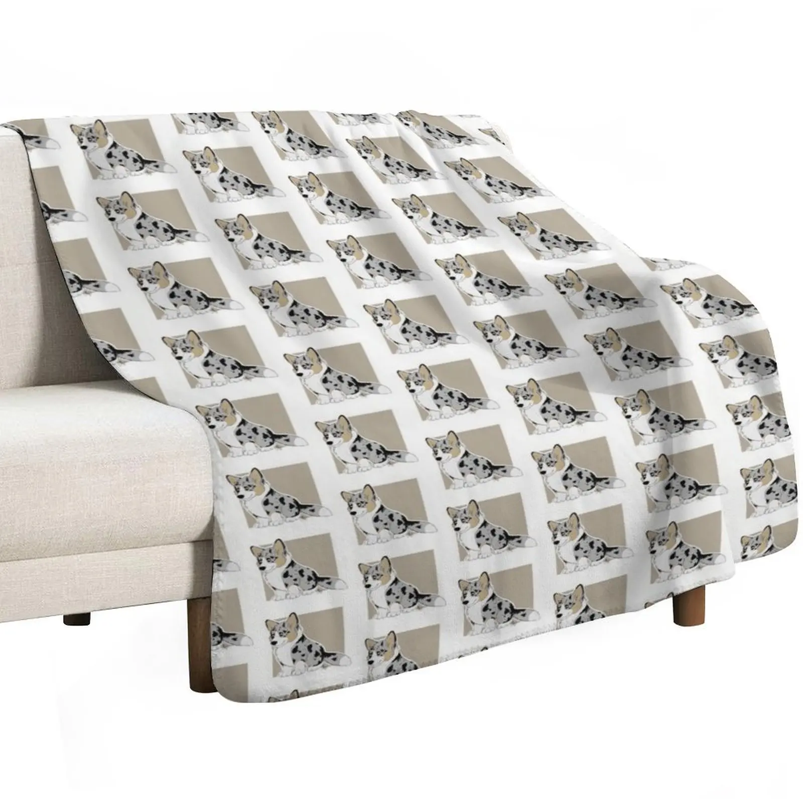 Blue Merle Cardigan Welsh Corgi Throw Blanket sofa bed Blankets For Baby Cute Plaid Beautifuls Baby Loose Blankets