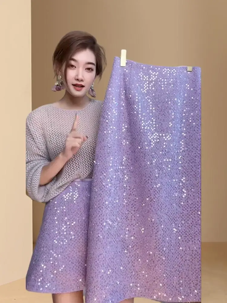 

Весенне-осенняя женская юбка, новый зимний комплект Dr, блестящая облегающая юбка, свитер, юбка-миди, прямая облегающая посадка 2024