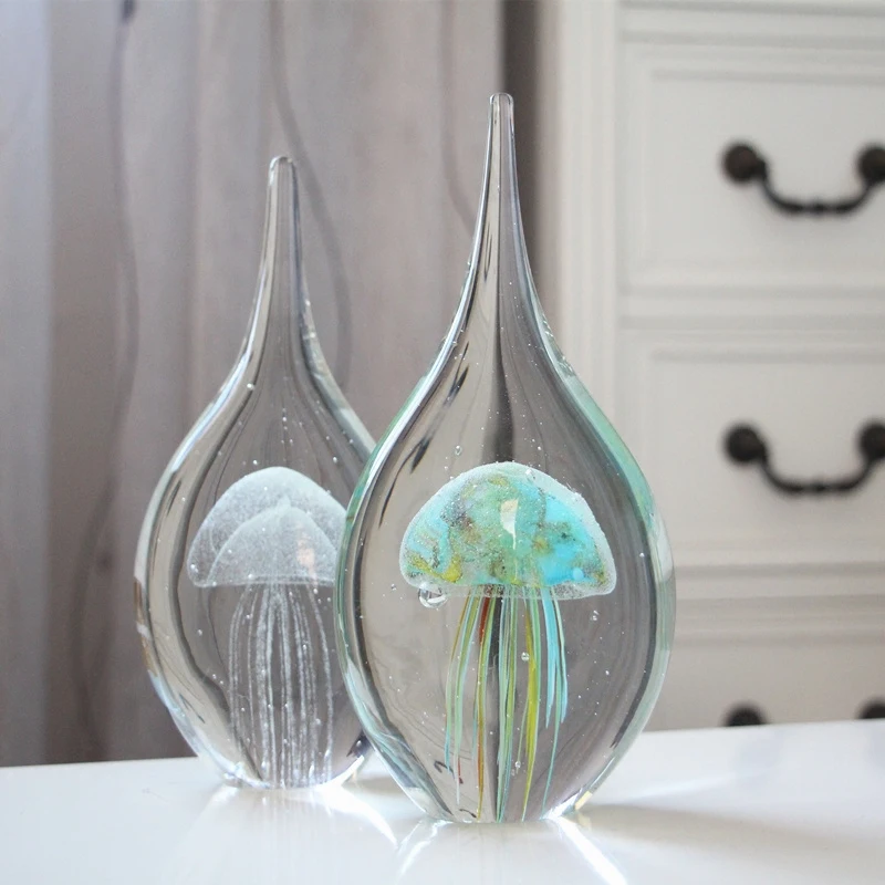 

Glass Decoration Office Living Room Decoration Decoration Porch Wine Cabinet Glass Water Drop Decoration Jellyfish Gift Souvenir