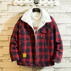 Hot Sale New Winter Plaid Cotton Coat Casual Fashion Warm Men's Comfortable Jacket Black White Asian Size Large Size 5XL