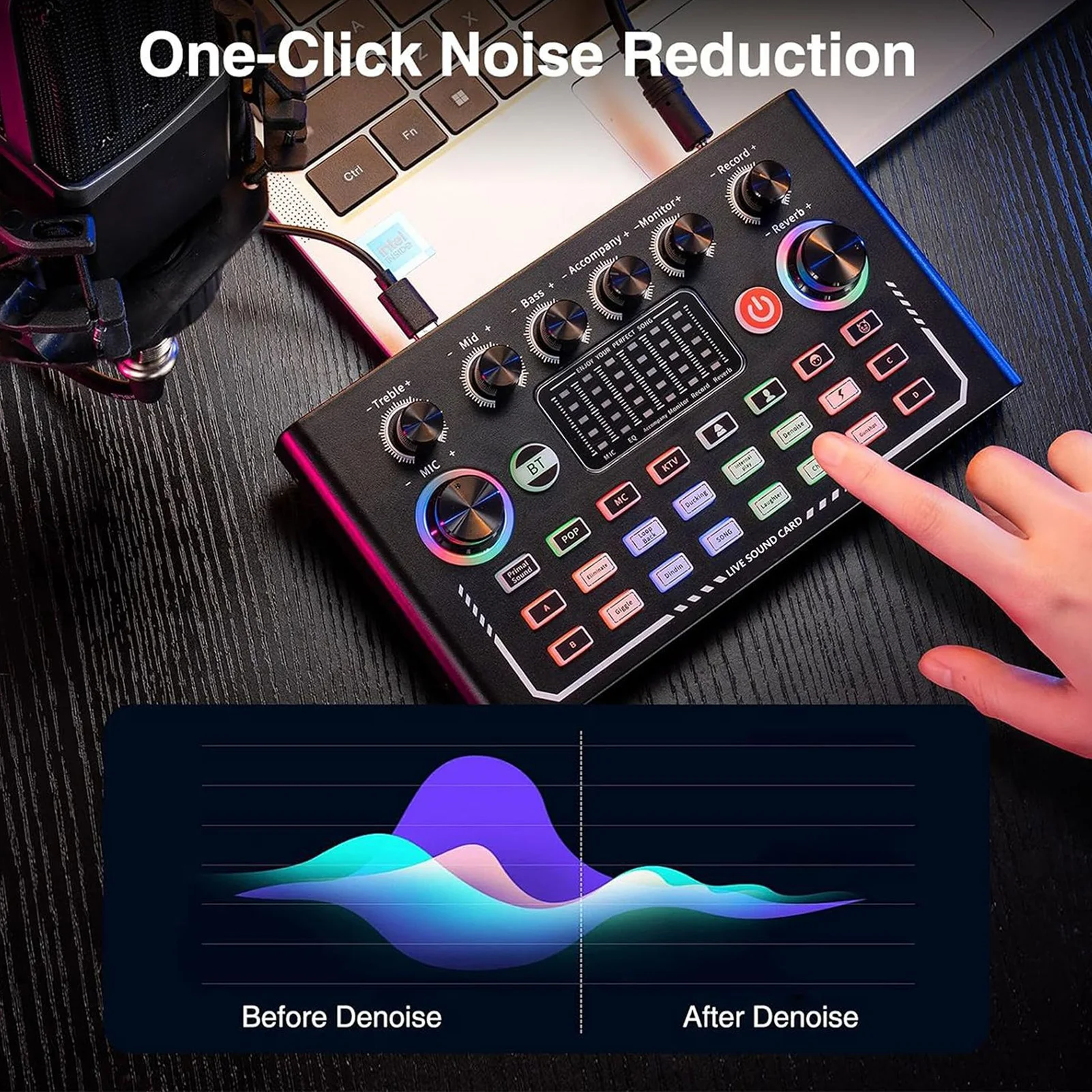 Live Sound Card Professional Sound Mixer Multi Functional Live Streaming Voice Changer Soundboard Sound Board Sound Mixer Board