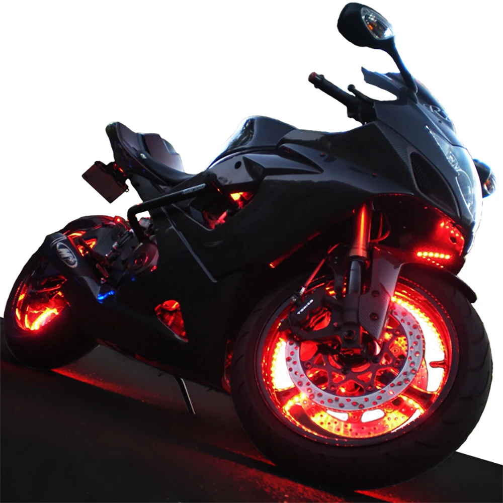 Motorcycle wheel hub lamp Wireless Power Wheel Refit Supply Locomotive Moto Electric Colored Lights Hot Wheels LED  DC12V 6W