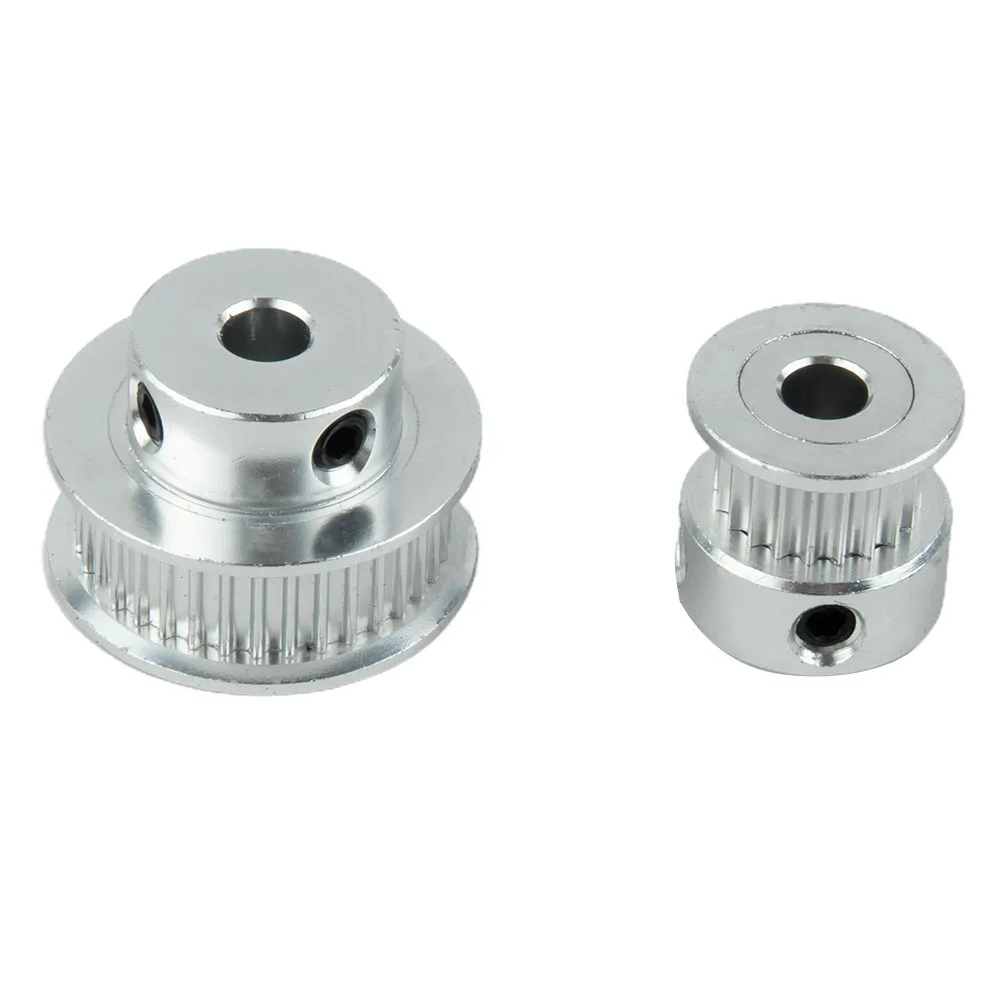 Timing Pulley Set 20&36 Teeth 5mm Bore Aluminum Alloy Synchronous Wheels with 200mm Belt and Wrench for 3D Printers CNC Machines