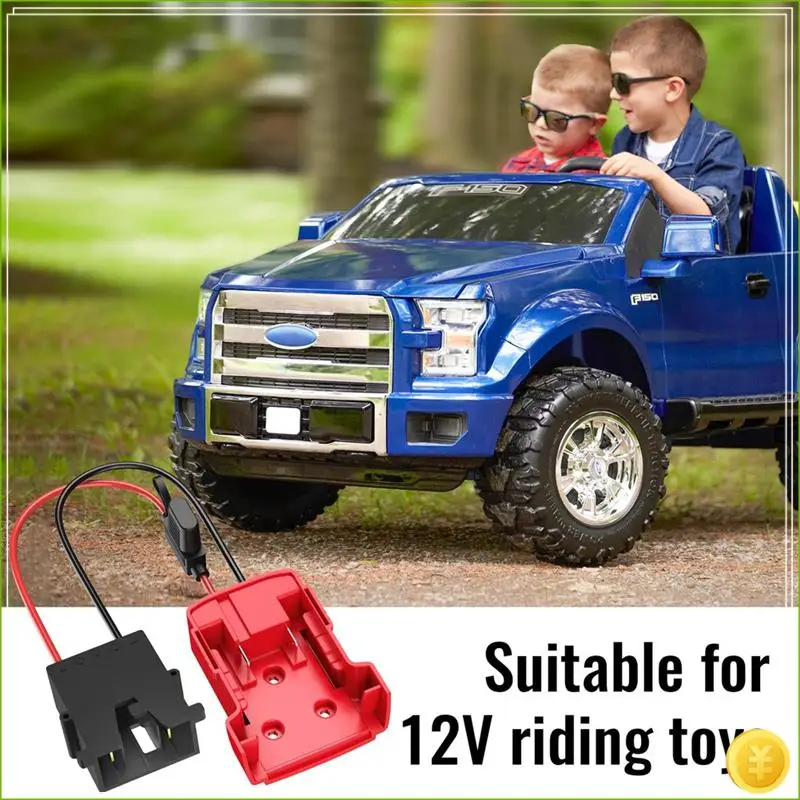 Power Wheels Adapter For Milwaukee M18 Battery With Wire Harness Connector 12AWG Wire With 40A Fuse For  12V Durable