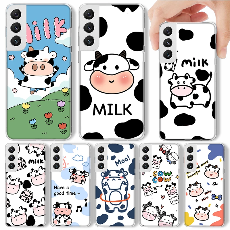 Dairy Cattle Cow Speckle Cute Phone Case For Samsung Galaxy S24 S23 S22 S21 Ultra S20 FE S10 Plus S10E S9 S8 + Soft Cover Shell