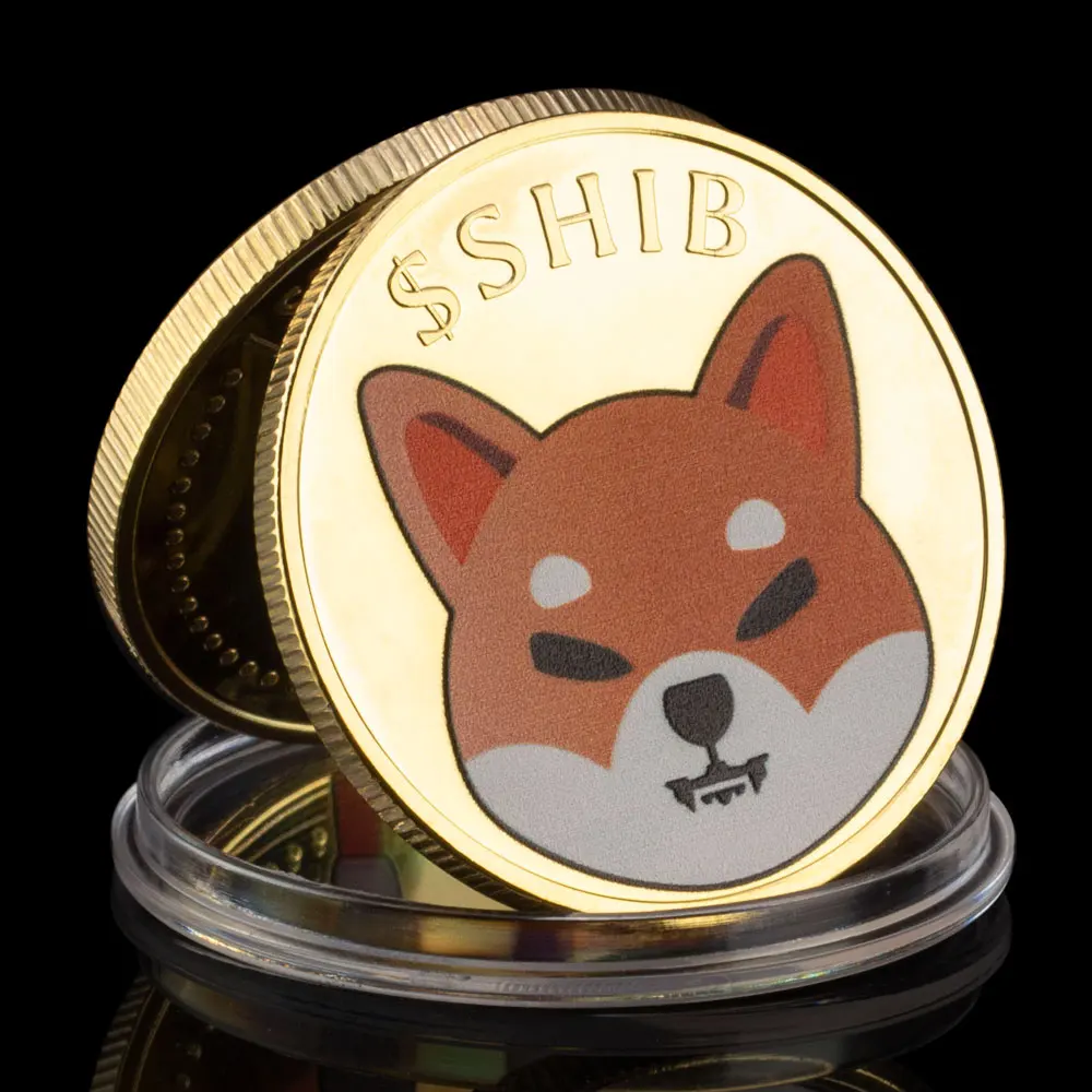 Dogecoin Killer SHIBA Inu Coin (SHIB) CRYPTO Coins Gold Plated Physical Shib Coin Souvenirs and Gifts Commemorative Coin