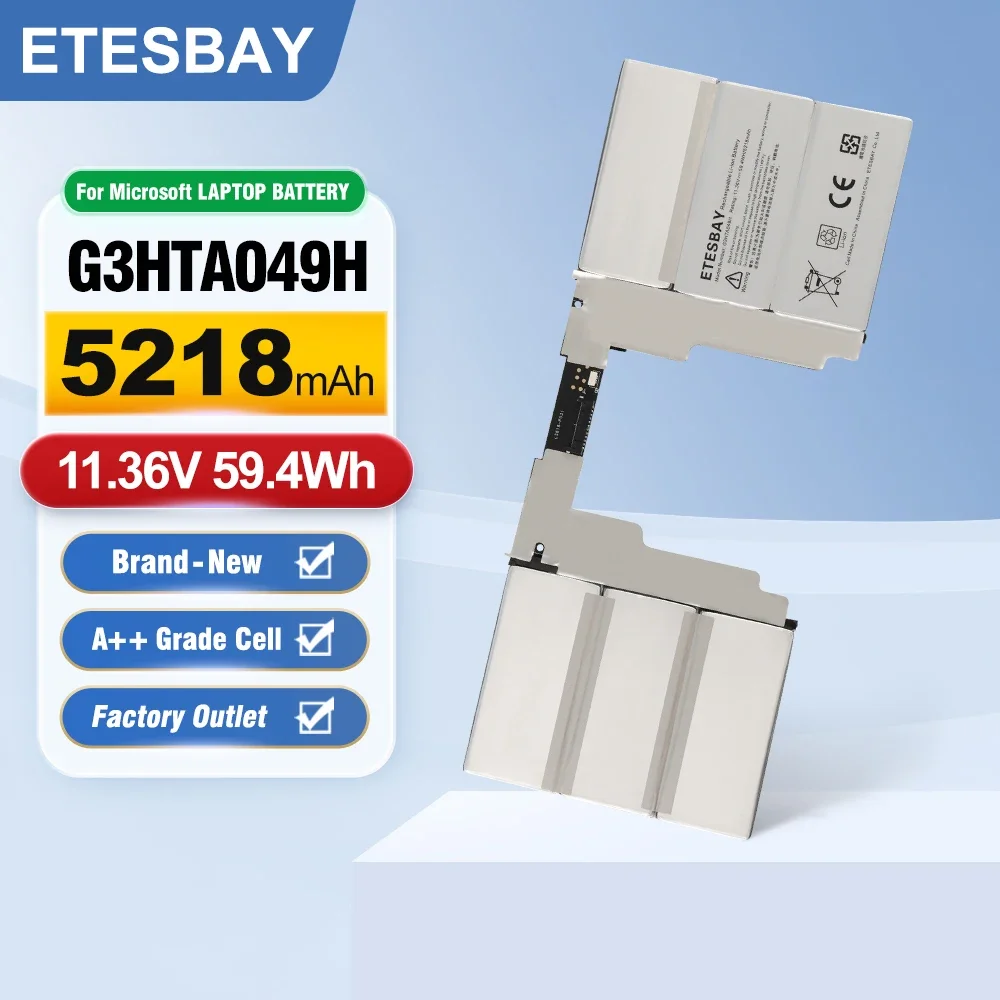

ETESBAY G3HTA049H For Microsoft Surface Book 2nd Gen 13.5" 1835 G3HTA050H 11.36V 59.4Wh 5218mAh Laptop Battery