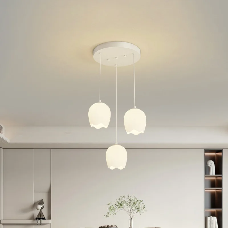 

White Cream Wind Dining Room Lights Modern Led Nordic Warm and Romantic.