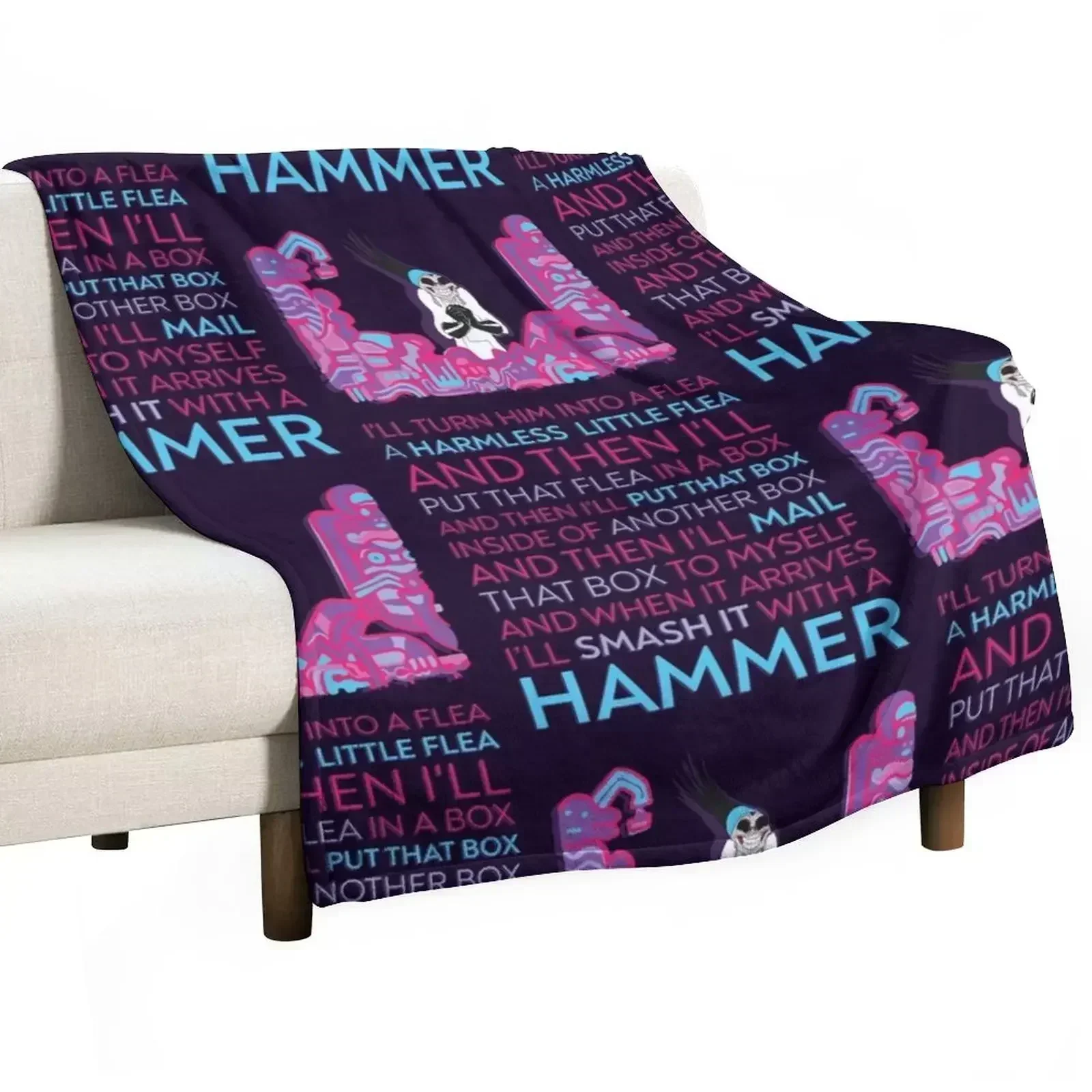 Put that Flea in a Box Throw Blanket Giant Sofa Plaid Hairys Luxury Polar Stuffeds Blankets