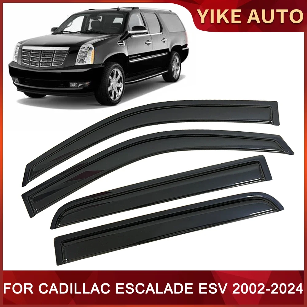 Window Visor for CADILLAC ESCALADE ESV 2002-2024 Weathershield Door Visor Wind Sun Rain Guards Side Window Wind Deflectors Auto