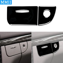 For Mercedes Benz E-Class W211 03-09 Piano Black Co-pilot Storage Box Key Lock Trim Strips Interior Retrofit Accessories Sticker